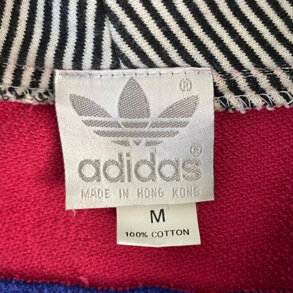 Vintage Adidas Sports Sweatshirt Blue/Pink Women's Medium Quarter-Zip Pullover - Picture 9 of 13